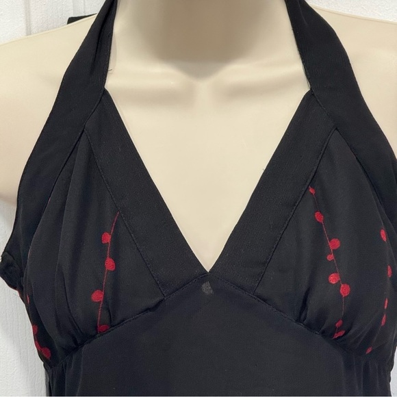 Black Red Baby Doll Halter Sheer Overlay Pink Collection Small Y2K - Picture 2 of 7
